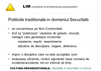 Dan Berinde - Transformarea culturii organizationale in domeniul sigurantei si securitatii muncii - O viziune LIM - HART Consulting