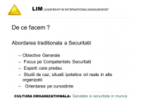 Dan Berinde - Transformarea culturii organizationale in domeniul sigurantei si securitatii muncii - O viziune LIM - HART Consulting