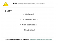 Dan Berinde - Transformarea culturii organizationale in domeniul sigurantei si securitatii muncii - O viziune LIM - HART Consulting