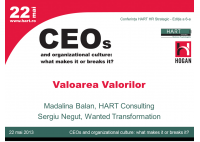 The values of top management team and organizational culture - Madalina Balan & Sergiu Negut - HART Consulting