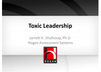 Toxic Leadership - Jarrett Shalhoop, Senior Consultant - Global Alliances Hogan Assessment USA - HART Consulting
